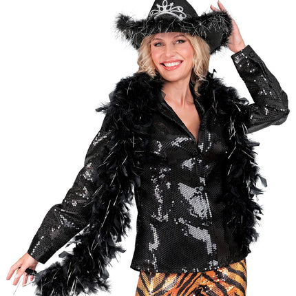 Widmann SRL Boa Esther zwart zilver 180cm