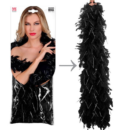 Widmann SRL Boa Esther zwart zilver 180cm