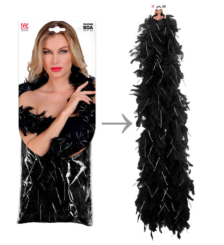 Widmann SRL Boa Esther zwart zilver 180cm