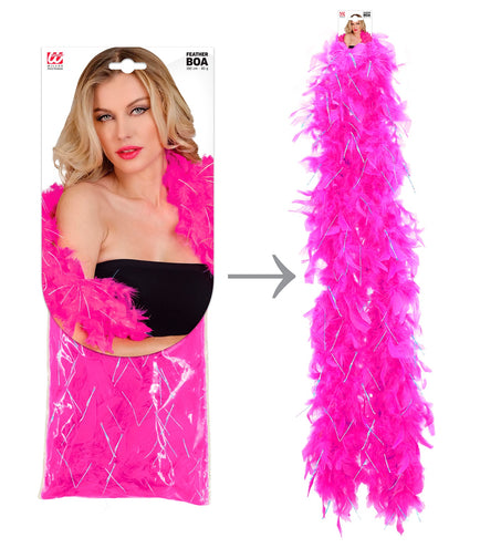 Widmann SRL Boa Joyce neon roze zilver 180cm