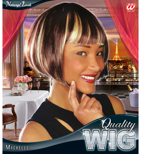 Widmann SRL Boblijn pruik met highlights bruin blond