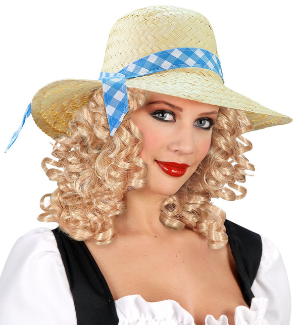 Widmann SRL Boerinnen hoed stro blauw