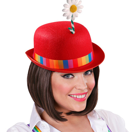 Widmann SRL Bolhoed met bloem rood