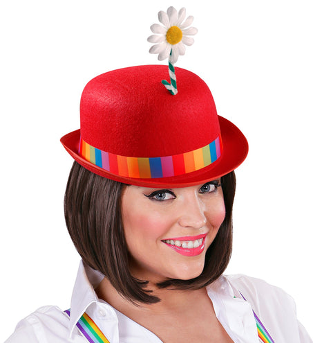 Widmann SRL Bolhoed met bloem rood