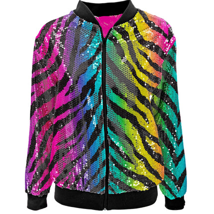 Widmann SRL Bomberjack regenboog pailletten