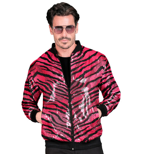 Widmann SRL Bomberjack roze gestreept