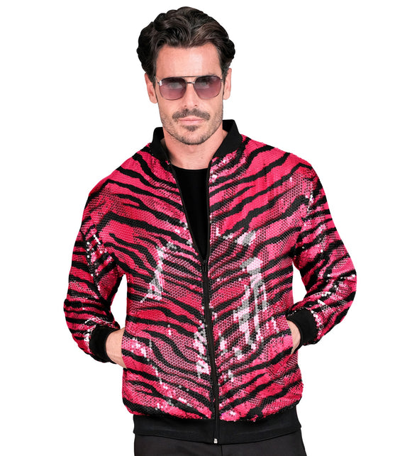 Widmann SRL Bomberjack roze gestreept