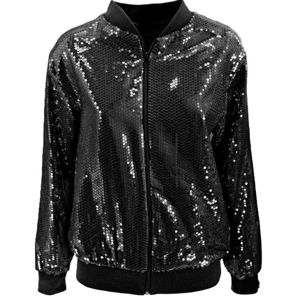 Widmann SRL Bomberjack zwart glitter