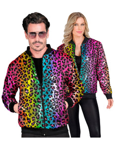 Widmann SRL Bomberjas Luipaard pailletten regenboog