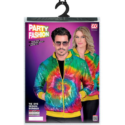 Widmann SRL Bomberjas pailletten Hippie tie dye