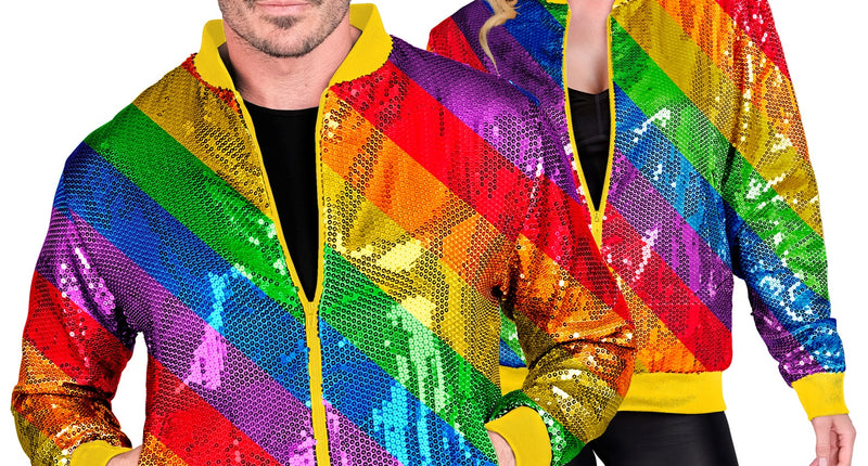 Widmann SRL Bomberjas pailletten regenboog