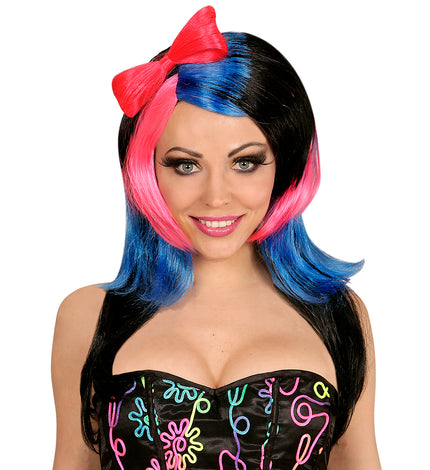 Widmann SRL Bonte Manga pruik met strik