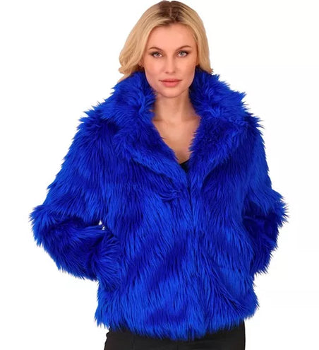 Widmann SRL Bontjas pluche dames blauw kostuum Lara