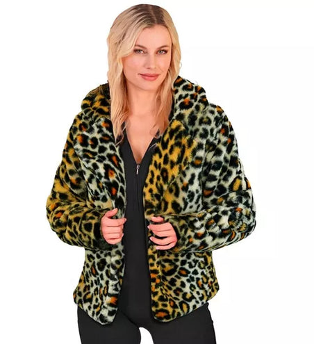 Widmann SRL Bontjas pluche dames luipaard print kostuum Niela