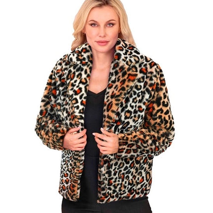 Widmann SRL Bontjas pluche dames luipaard print kostuum Niela