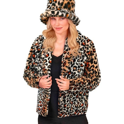 Widmann SRL Bontjas pluche dames luipaard print kostuum Niela