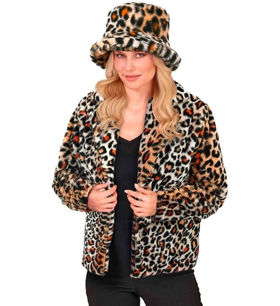 Widmann SRL Bontjas pluche dames luipaard print kostuum Niela