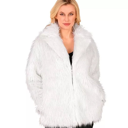 Widmann SRL Bontjas pluche wit kostuum Bente