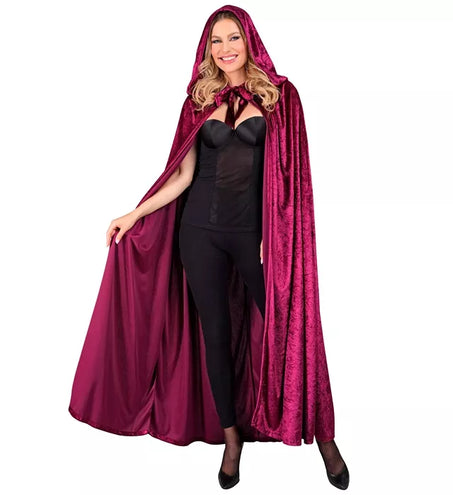 Widmann SRL Bordeaux fluwelen cape met kap 140cm Ilse
