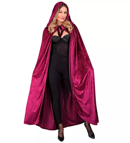 Widmann SRL Bordeaux fluwelen cape met kap 140cm Ilse