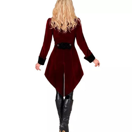 Widmann SRL Bordeaux fluwelen gothic jas dame kostuum Niels