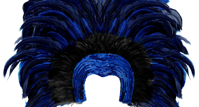 Widmann SRL Braziliaanse veren hoofdbedekking blauw