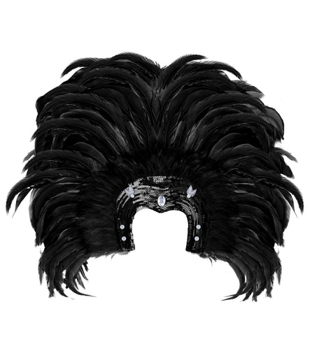 Widmann SRL Braziliaanse veren hoofdbedekking zwart