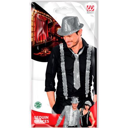 Widmann SRL bretel pailletten zilver