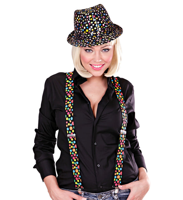 Widmann SRL Bretels gekleurde stippen clown