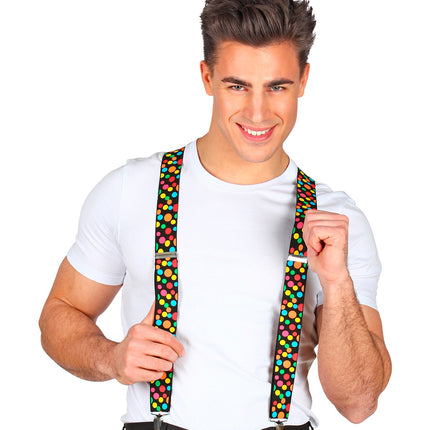 Widmann SRL Bretels gekleurde stippen clown