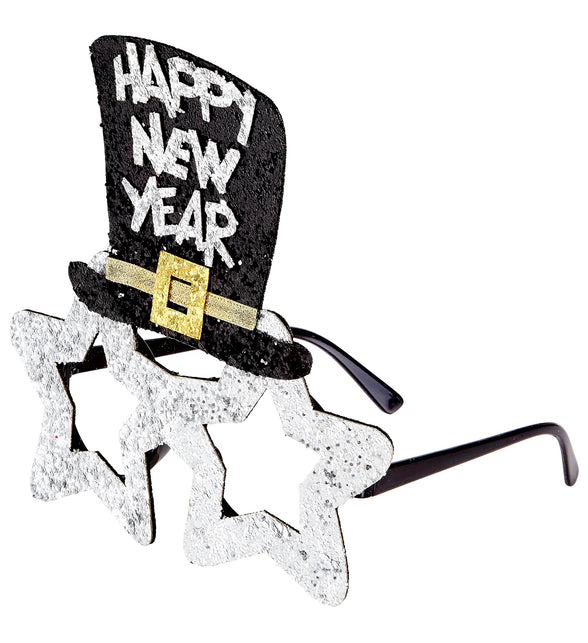 Diadeem Happy New Year zilver met 2 sterren | Fun en Feest Diadeem Happy New Year zilver met 2 sterren | Fun en Feest