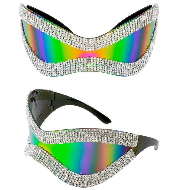 Widmann SRL Bril oversized met strass en paars glas
