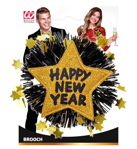 Widmann SRL Broche Happy New Year goud