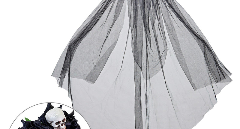 Widmann SRL Bruidsluier met schedels en rozen