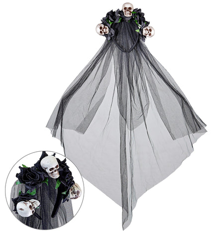 Widmann SRL Bruidsluier met schedels en rozen