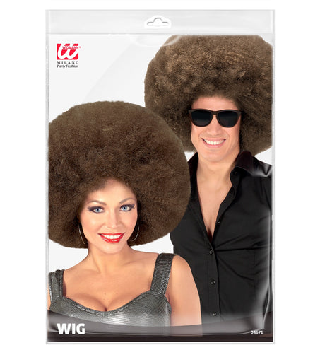 Widmann SRL Bruine afro pruik