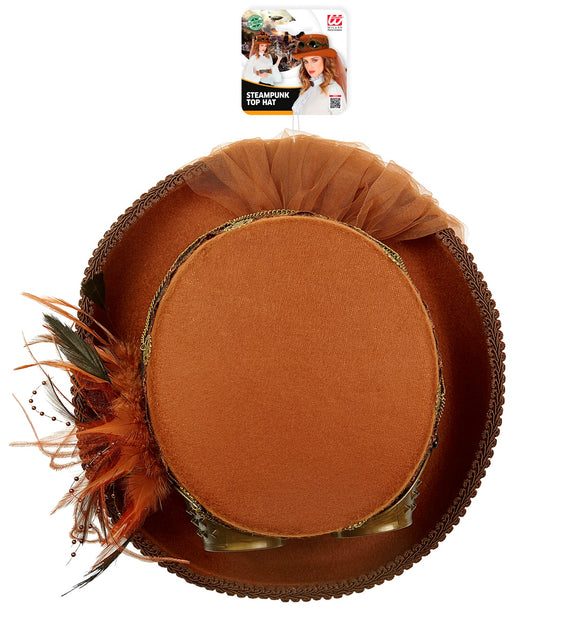 Widmann SRL Bruine hoge hoed Steampunk