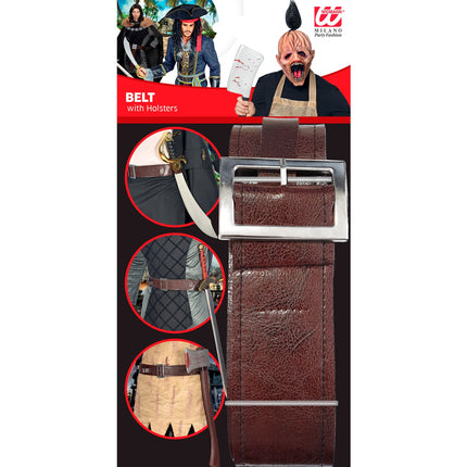 Widmann SRL Bruine riem met 4 holsters voor wapens