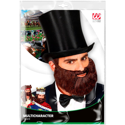Widmann SRL Bruine snor en baard extra vol