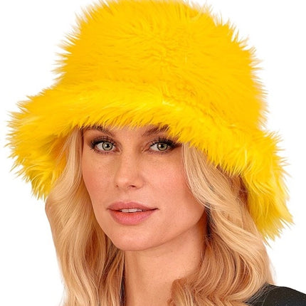 Widmann SRL Bucket hat pluche geel Evi