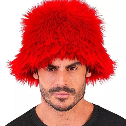 Widmann SRL Bucket hat pluche rood Mats