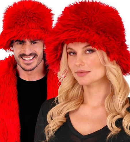 Widmann SRL Bucket hat pluche rood Mats