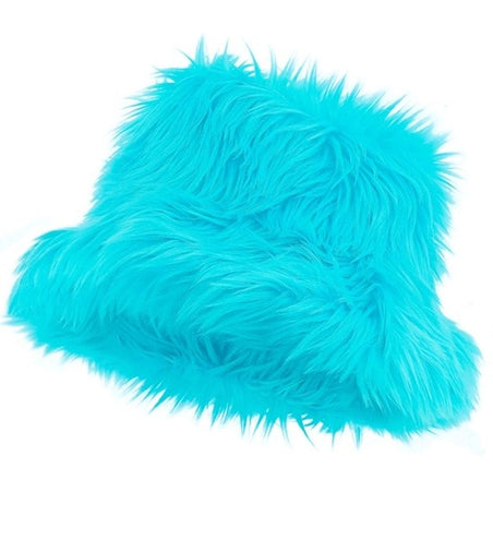 Widmann SRL Bucket hat pluche turquoise Fleur