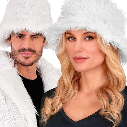 Widmann SRL Bucket hat pluche wit Sem