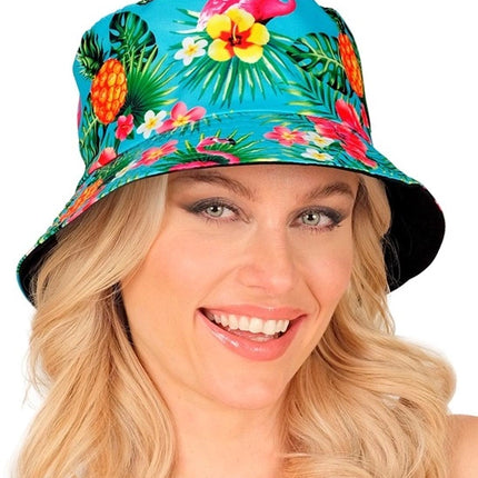 Widmann SRL Bucket hat zomer party blauw kostuum Lotte