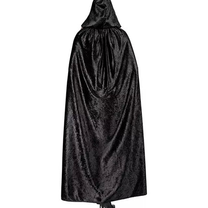 Widmann SRL Cape met kap zwart fluweel met rode binnenvoering 140cm Maud