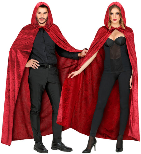 Widmann SRL Cape rood / bordeaux met capuchon 150cm