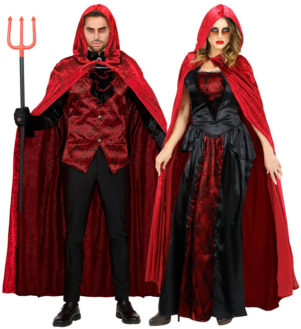 Widmann SRL Cape rood / bordeaux met capuchon 150cm