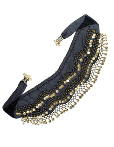 Widmann SRL Ceintuur buikdanseres zwart met muntjes