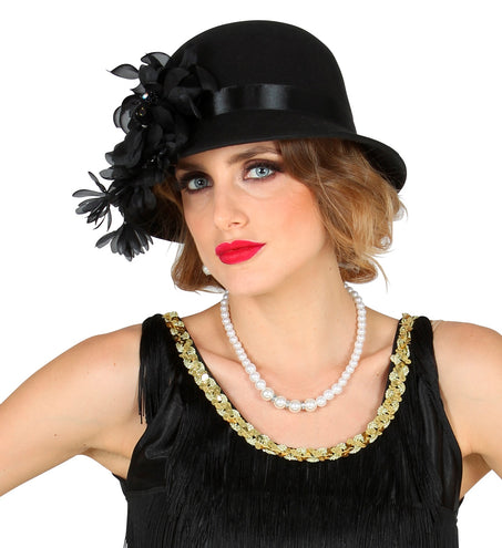 Widmann SRL Charleston hoed jaren 20 zwart